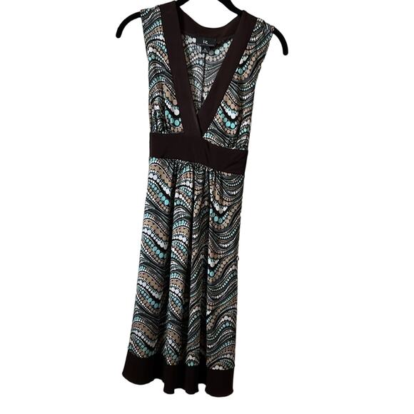 Iz Byer CA Women’s Dress size XL Brown with White, Tan & Turquoise pattern - Picture 1 of 7